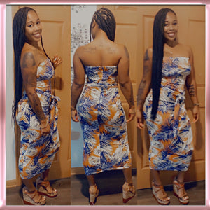 SEXY RUST COMBO DRESS