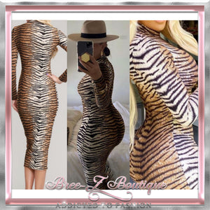 TEASER TIGER PRINT MAXI DRESS