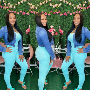 BASIC BODYCON TANK JUMPSUIT-MINT S-L